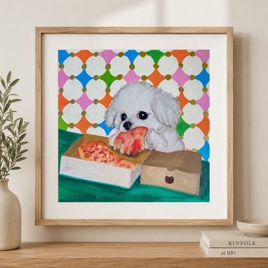 Pizza Thief Original Oil Painting