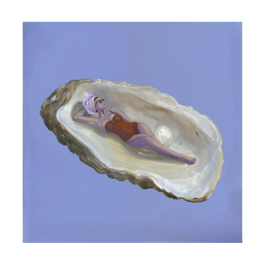 Shell Service Fine Art Poster – Surreal Coastal Pinup Print